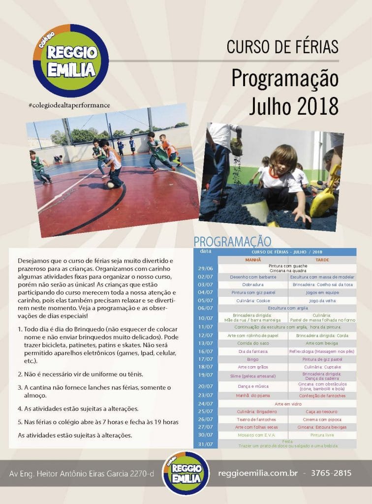 Programação Curso de Férias